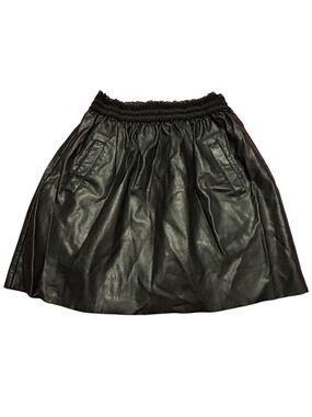 Zara Basic Collection. Black Faux Leather mini Skirt with Pockets. Size M